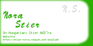 nora stier business card